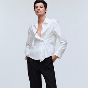 Madewell With a Twist Shirt in Oxford Botton Down | WHITE | Size: XXS
